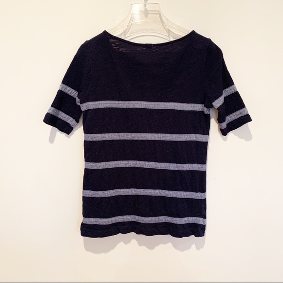 👔HP👔 J Crew Chambray Striped Tee Shirt Size XXS - Picture 3 of 6